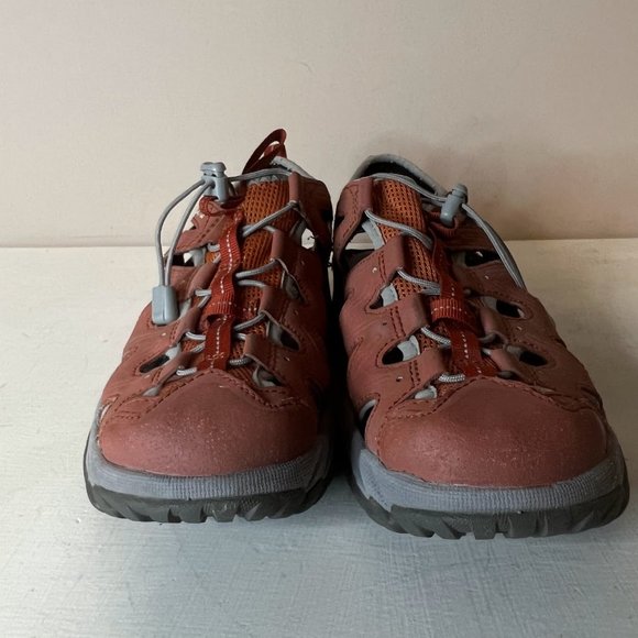 Vasque Flux Sport Sandals Burnt Orange Leather Bungee Lace Up - Picture 5 of 10